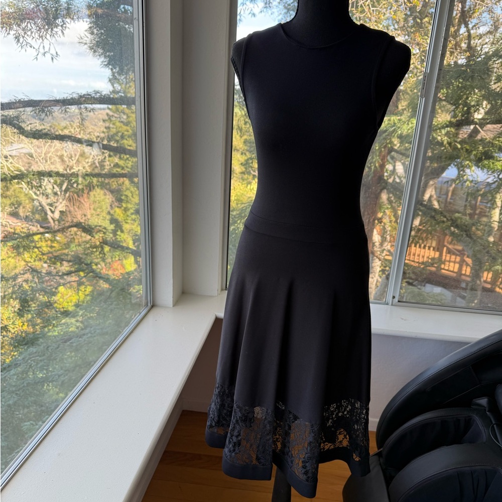LIKE NEW French Connection Black Sleeveless Midi Dress Size 2  Minimalist